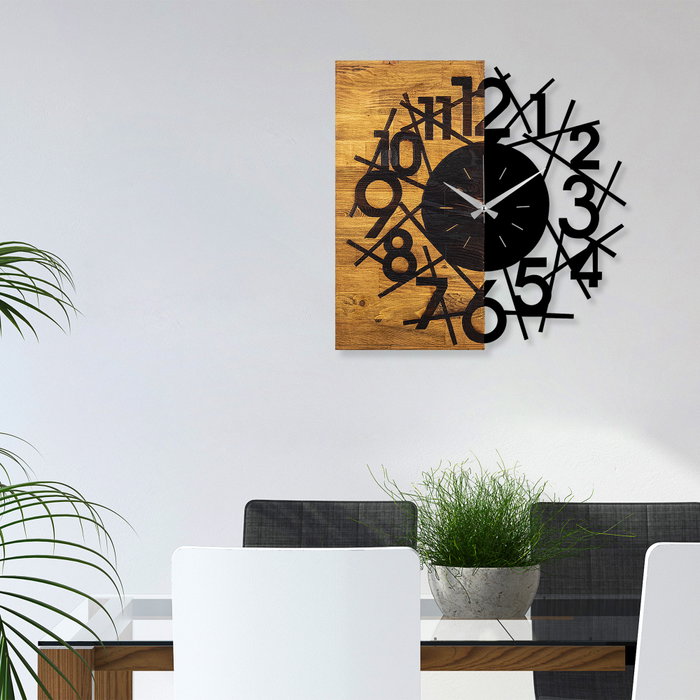Wallity Wooden Clock 26 Nogal y Negro Wallity Wooden Clock 26 Nogal y Negro